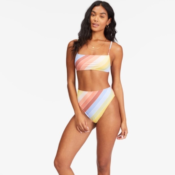 ☀️BILLABONG☀️ BRIGHTER DAZE SQUARE BRIGHTER DAZE RISE BIKINI SET - Picture 3 of 15